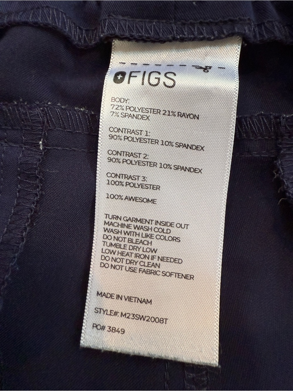 FIGS Navy Scrub Set Men’s Medium Leon Top Tansen Jogger Pants - Picture 8 of 9